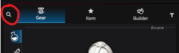 Asset search button