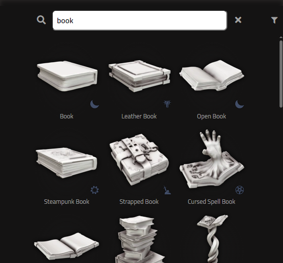 Asset search results